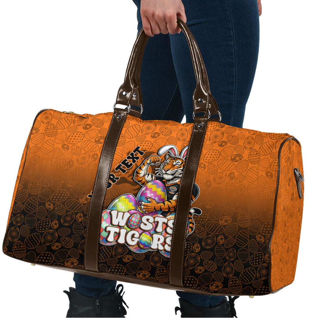 Personalized Wests Tigers Travel Bag Easter Mascot - Colorful Eggs Cartoon Style
