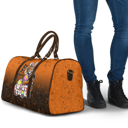 Personalized Wests Tigers Travel Bag Easter Mascot - Colorful Eggs Cartoon Style