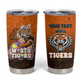 Personalized Wests Tigers Tumbler Cup Easter Mascot - Colorful Eggs Cartoon Style