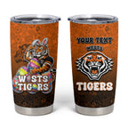 Personalized Wests Tigers Tumbler Cup Easter Mascot - Colorful Eggs Cartoon Style