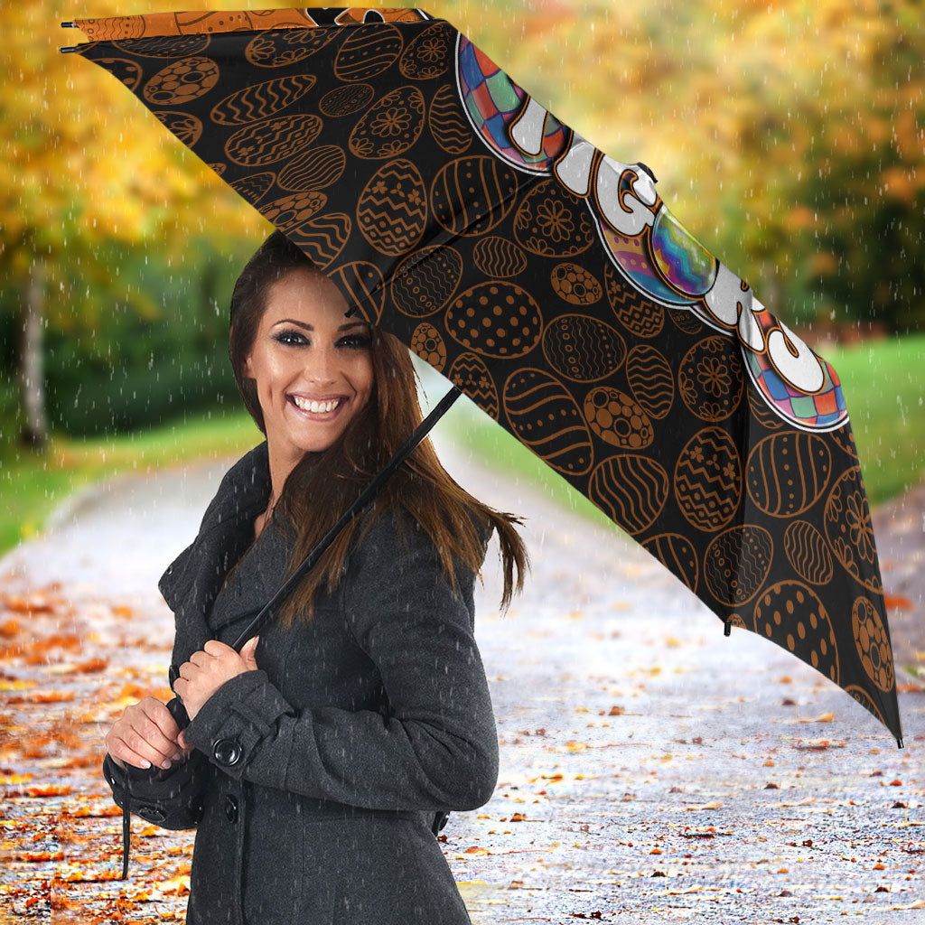 Personalized Wests Tigers Umbrella Easter Mascot - Colorful Eggs Cartoon Style