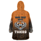 Personalized Wests Tigers Wearable Blanket Hoodie Easter Mascot - Colorful Eggs Cartoon Style