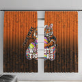 Personalized Wests Tigers Window Curtain Easter Mascot - Colorful Eggs Cartoon Style