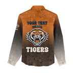 Personalized Wests Tigers Women Casual Shirt Easter Mascot - Colorful Eggs Cartoon Style