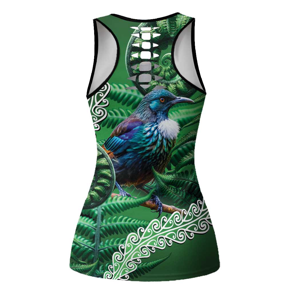 Tui Bird Koru Silver Fern Aotearoa Hollow Tank Top