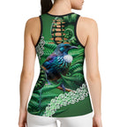 Tui Bird Koru Silver Fern Aotearoa Hollow Tank Top