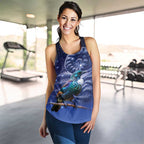 Tui Bird Matariki Galaxy Women Racerback Tank Koru Silver Fern Aotearoa