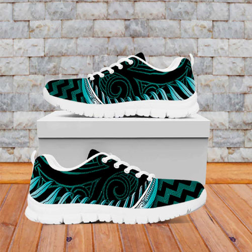 Turquoise Matariki New Zealand Sneakers Maori Poutama Galaxy Vibes