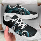 Turquoise New Zealand Chunky Sneakers Aotearoa Silver Fern With Manaia Maori Unique