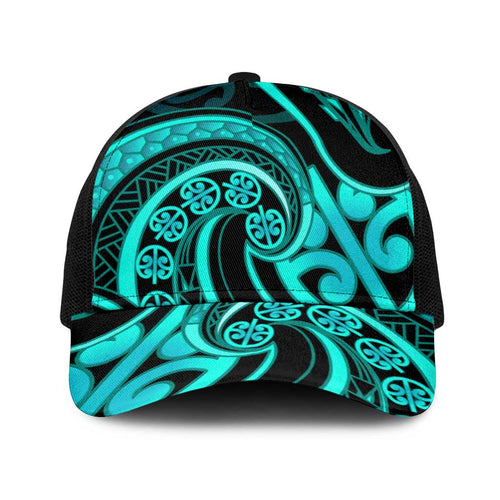 Turquoise New Zealand Mangopare Baseball Net Cap Aotearoa Maori Koru Style - Aussie Hoodie