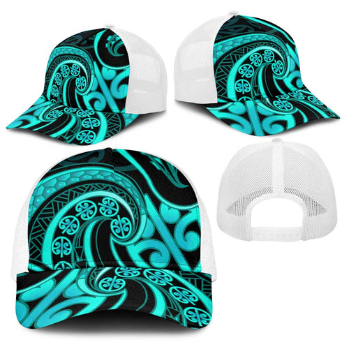 Turquoise New Zealand Mangopare Baseball Net Cap Aotearoa Maori Koru Style - Aussie Hoodie
