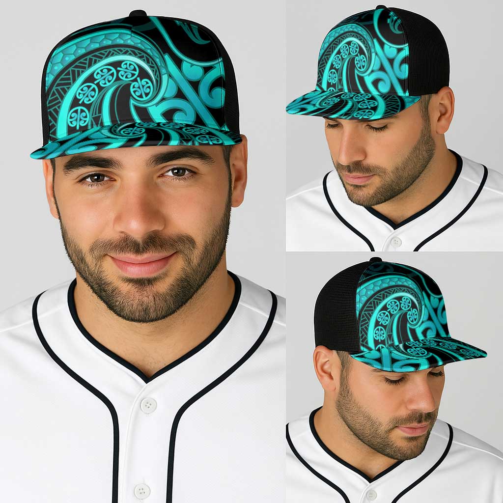 Turquoise New Zealand Mangopare Baseball Net Cap Aotearoa Maori Koru Style - Aussie Hoodie