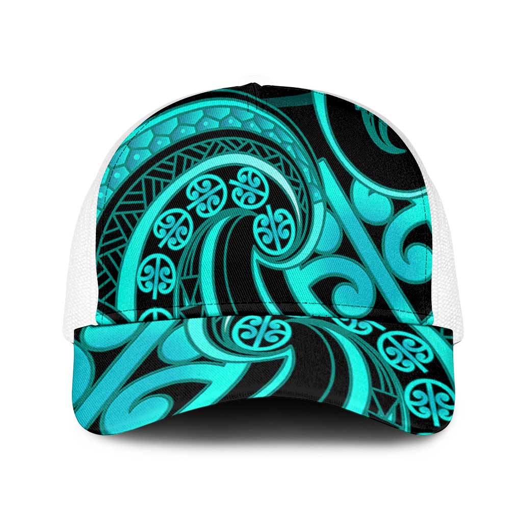 Turquoise New Zealand Mangopare Mesh Trucker Cap Aotearoa Maori Koru Style - Aussie Hoodie