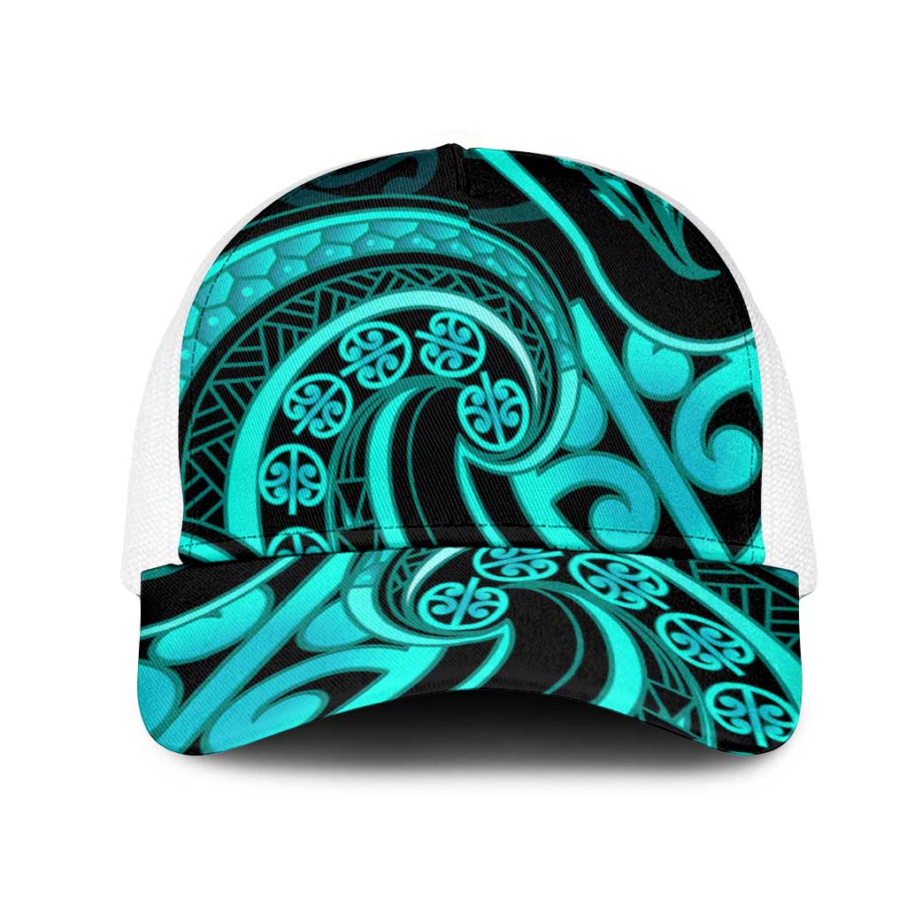 Turquoise New Zealand Mangopare Mesh Trucker Cap Aotearoa Maori Koru Style - Aussie Hoodie
