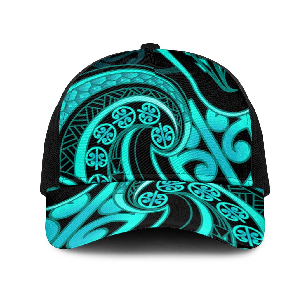Turquoise New Zealand Mangopare Mesh Trucker Cap Aotearoa Maori Koru Style - Aussie Hoodie