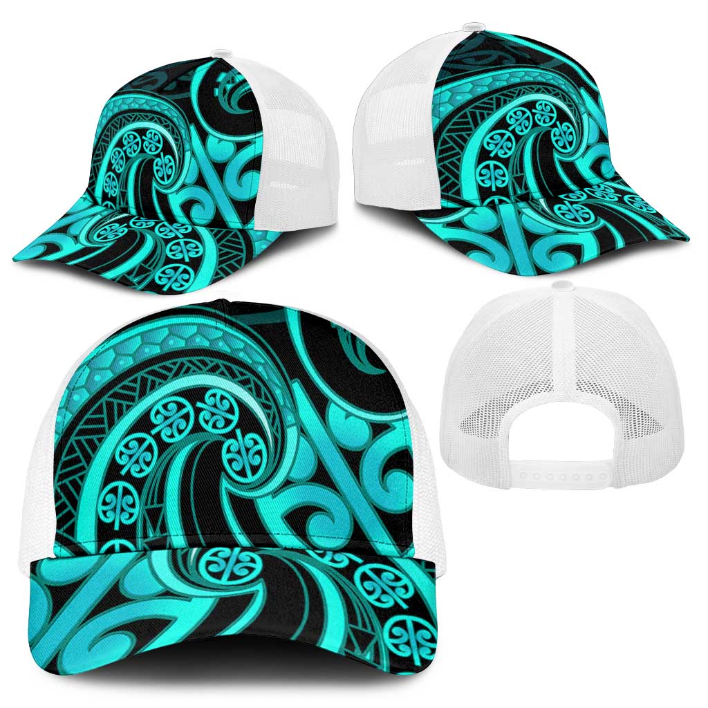 Turquoise New Zealand Mangopare Mesh Trucker Cap Aotearoa Maori Koru Style - Aussie Hoodie