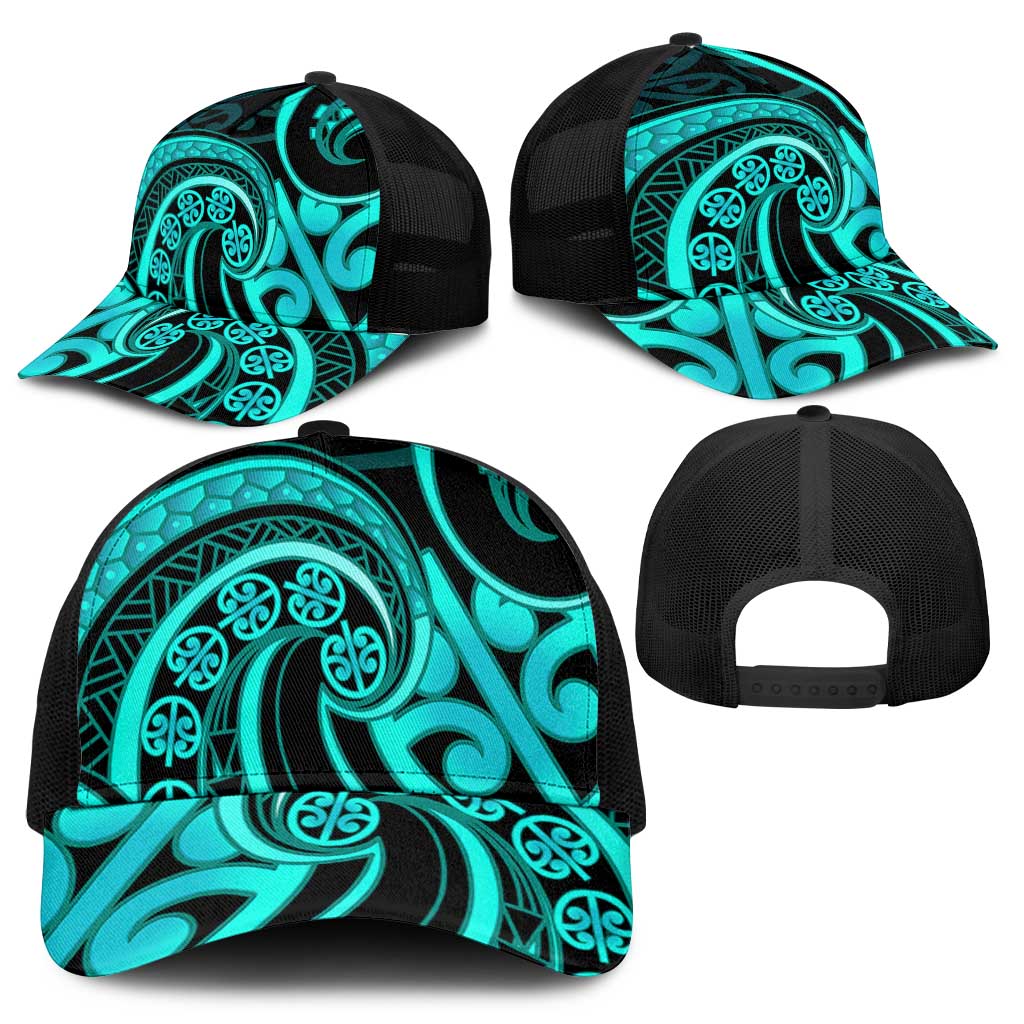 Turquoise New Zealand Mangopare Mesh Trucker Cap Aotearoa Maori Koru Style - Aussie Hoodie