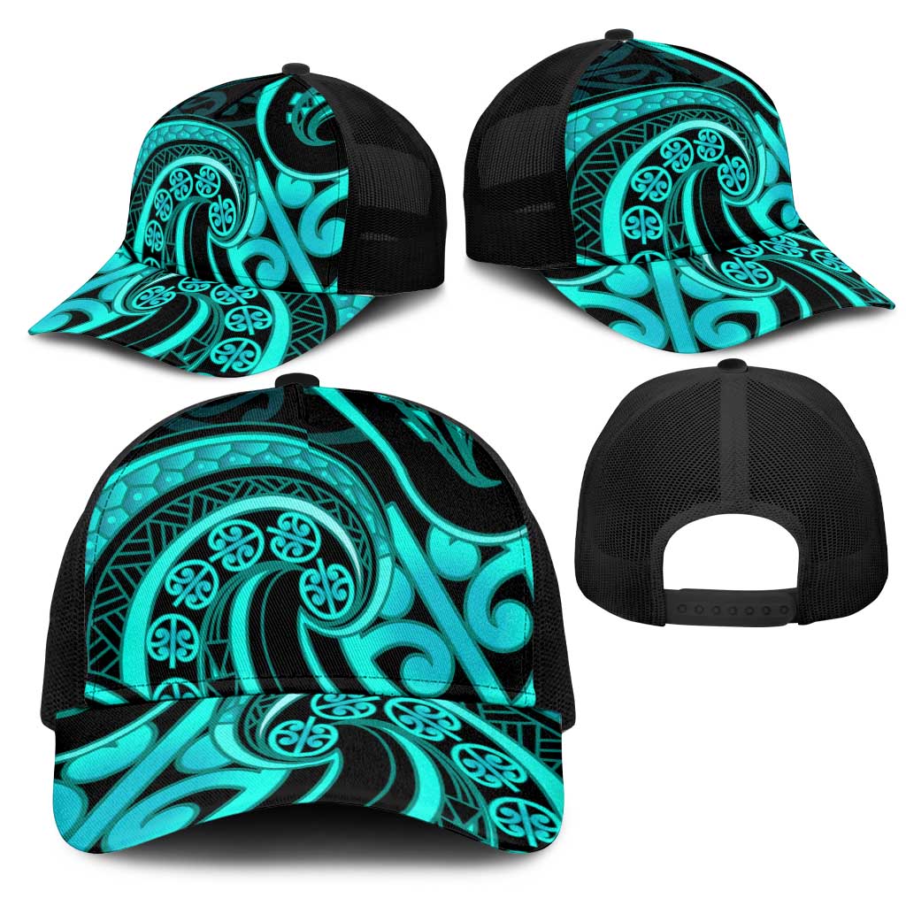 Turquoise New Zealand Mangopare Mesh Trucker Cap Aotearoa Maori Koru Style - Aussie Hoodie