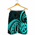 Turquoise New Zealand Mangopare Shorts for Men Aotearoa Maori Koru Style