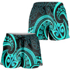 Turquoise New Zealand Mangopare Shorts for Women Aotearoa Maori Koru Style
