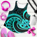 Turquoise New Zealand Mangopare Women Racerback Tank Aotearoa Maori Koru Style