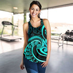 Turquoise New Zealand Mangopare Women Racerback Tank Aotearoa Maori Koru Style
