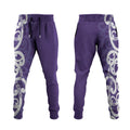 Violet Green Maori Jogger Pants Koru Kowhaiwhai