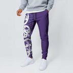 Violet Green Maori Jogger Pants Koru Kowhaiwhai