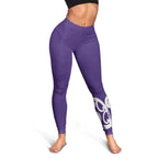 Violet Green Maori Leggings Koru Kowhaiwhai