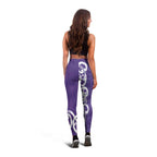 Violet Green Maori Leggings Koru Kowhaiwhai