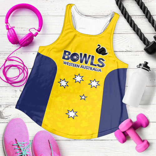 Western Australia Lawn Bowls Custom Women Racerback Tank Aussie Minimalist Style - Aussie Hoodie