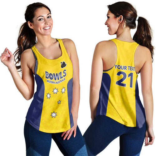 Western Australia Lawn Bowls Custom Women Racerback Tank Aussie Minimalist Style - Aussie Hoodie