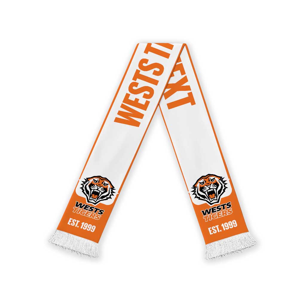 Wests Tigers Rugby Personalised Ruffneck Scarf 2026 Go Champions