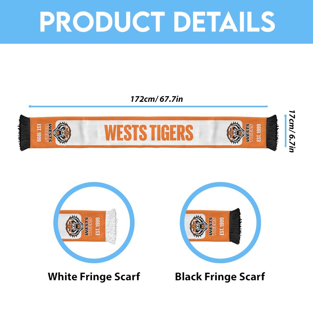 Wests Tigers Rugby Personalised Ruffneck Scarf 2026 Go Champions