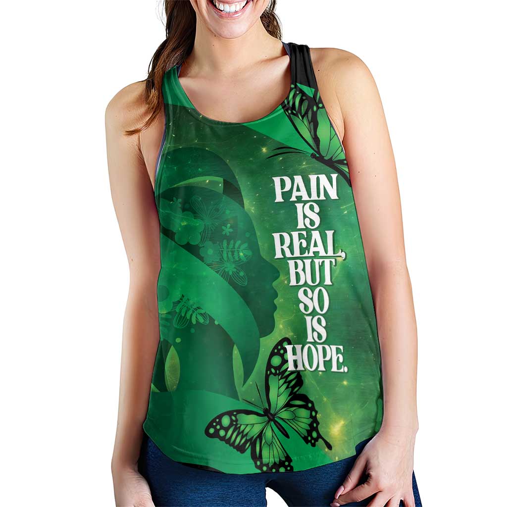 World Mental Health Awareness Month Women Racerback Tank Warriors Brave Strong Galaxy Vibes - Aussie Hoodie