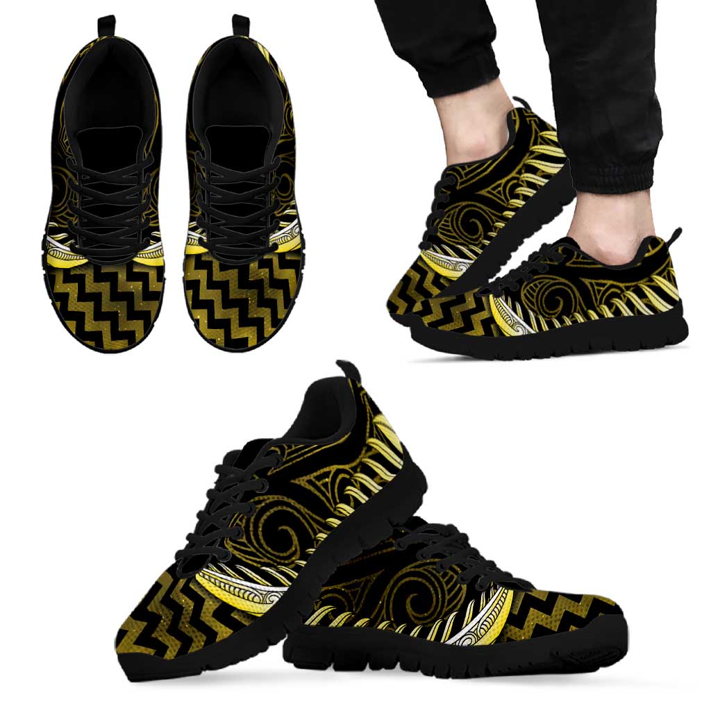 Yellow Matariki New Zealand Sneakers Maori Poutama Galaxy Vibes