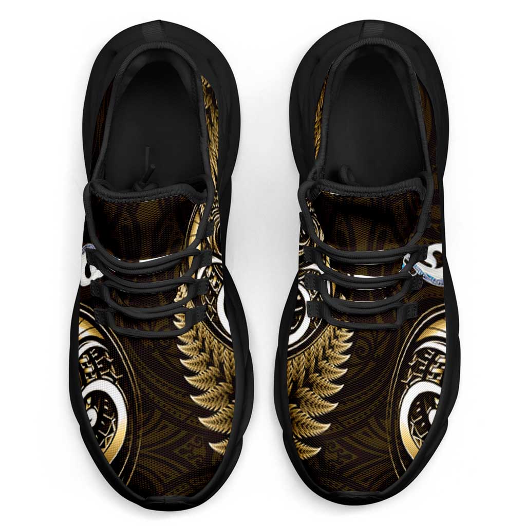 Yellow New Zealand Clunky Sneakers Aotearoa Silver Fern With Manaia Maori Unique