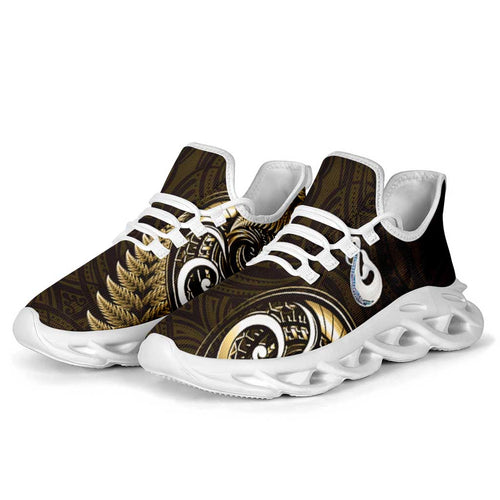 Yellow New Zealand Clunky Sneakers Aotearoa Silver Fern With Manaia Maori Unique