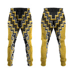 Yellow Niho Taniwha Mix Poutama Jogger Pants Unique Taniko Aotearoa - Aussie Hoodie