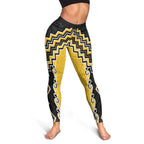 Yellow Niho Taniwha Mix Poutama Leggings Unique Taniko Aotearoa - Aussie Hoodie