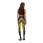 Yellow Niho Taniwha Mix Poutama Leggings Unique Taniko Aotearoa - Aussie Hoodie