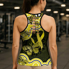 Yellow Ribbon Sarcoma Awareness Month Hollow Tank Top Aboriginal Art - Aussie Hoodie