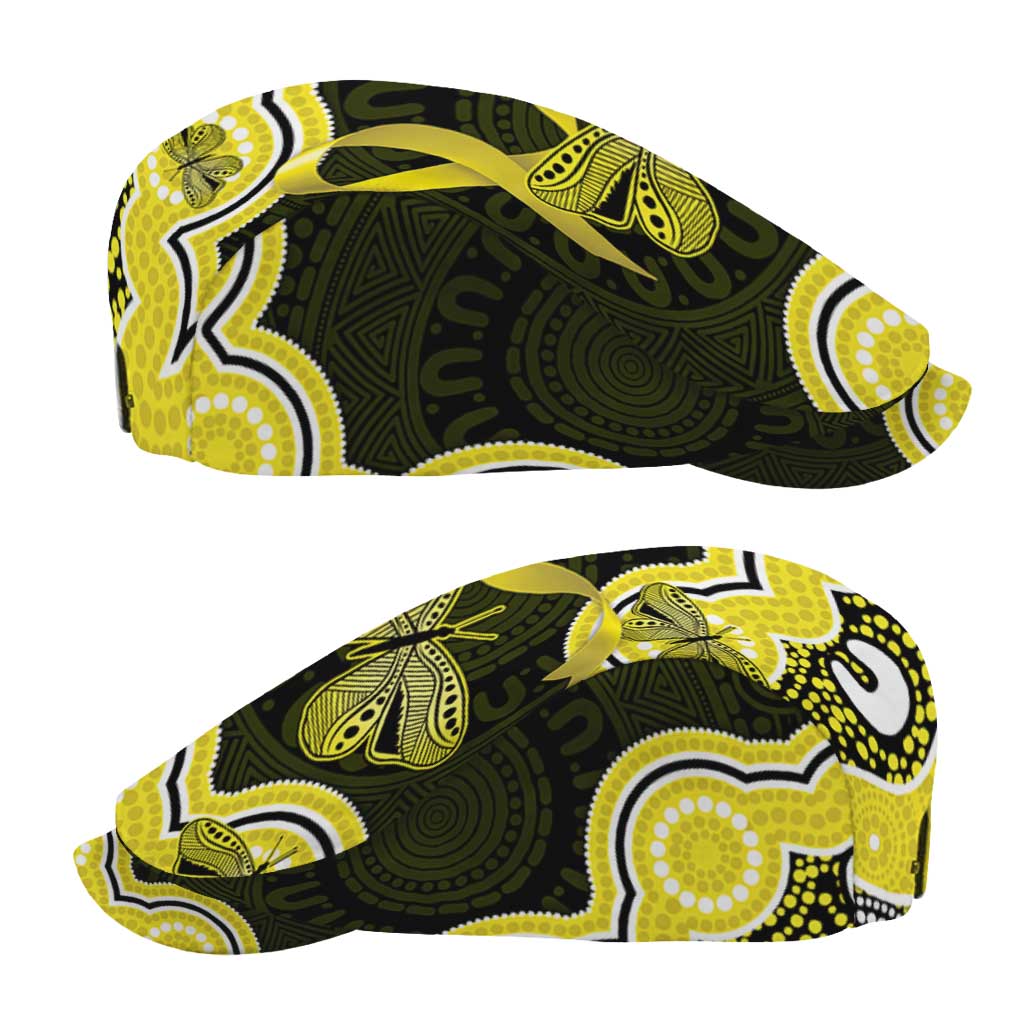 Yellow Ribbon Sarcoma Awareness Month Jeff Hat Aboriginal Art - Aussie Hoodie