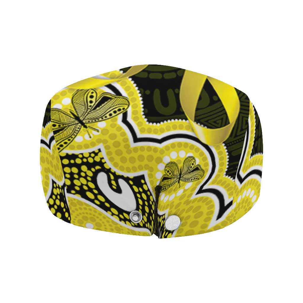 Yellow Ribbon Sarcoma Awareness Month Jeff Hat Aboriginal Art - Aussie Hoodie