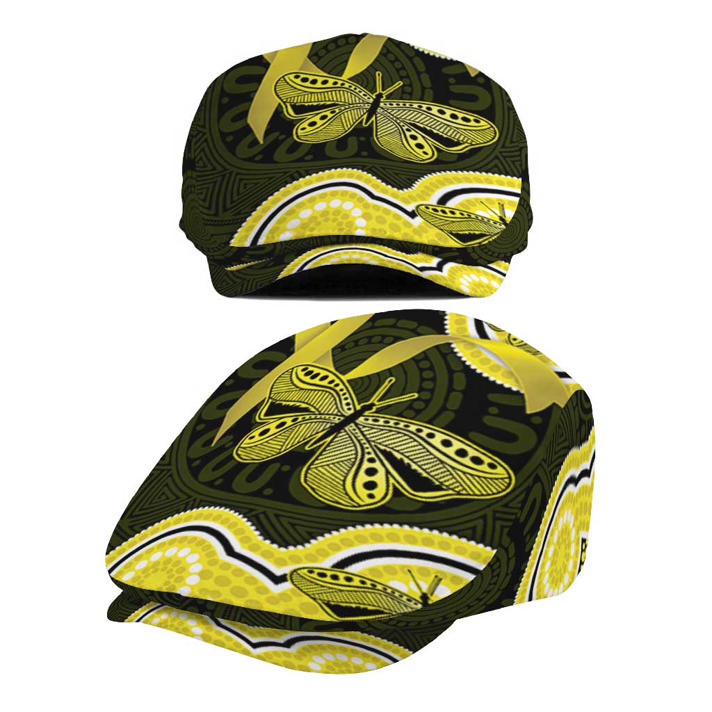 Yellow Ribbon Sarcoma Awareness Month Jeff Hat Aboriginal Art - Aussie Hoodie