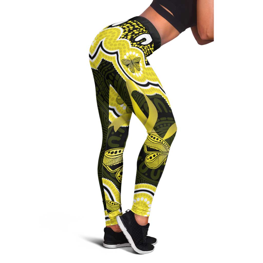 Yellow Ribbon Sarcoma Awareness Month Leggings Aboriginal Art - Aussie Hoodie