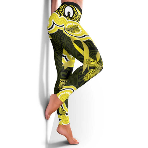 Yellow Ribbon Sarcoma Awareness Month Leggings Aboriginal Art - Aussie Hoodie