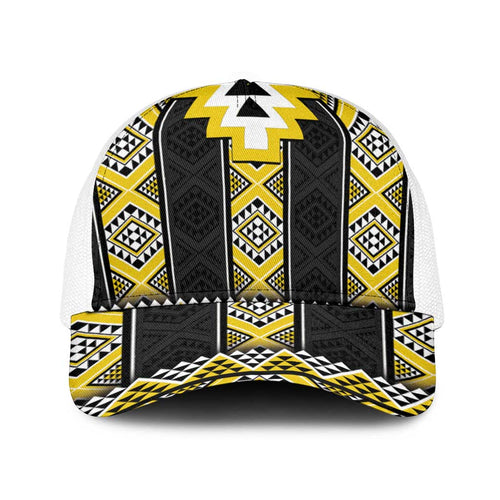 Yellow Taniko Aotearoa Baseball Net Cap Niho Taniwha Mix Poutama - Aussie Hoodie