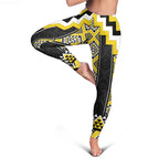 Yellow Taniko Aotearoa Leggings Niho Taniwha Mix Poutama