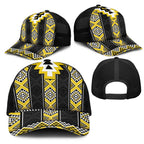 Yellow Taniko Aotearoa Mesh Trucker Cap Niho Taniwha Mix Poutama - Aussie Hoodie